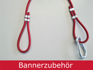 Preview: Befestigung Absperrbanner mit Expander und Karabiner